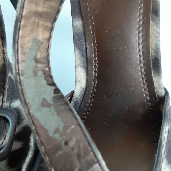 IMPO Brown/Beige "Terrie" Animal Print 4" Peep-Toe Heel Size 9M - Picture 8 of 9